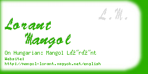 lorant mangol business card